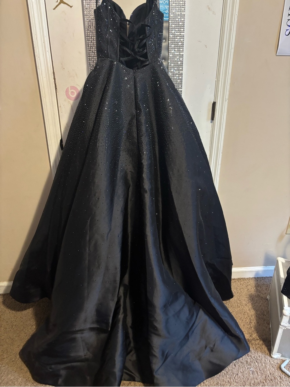 Sherri Hill Black Sequin Ball Gown - Picture 4 of 8